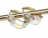 009 Kolczyki złote pozłacane Austrian Crystal wiszące 14K cyrkonie Xuping 